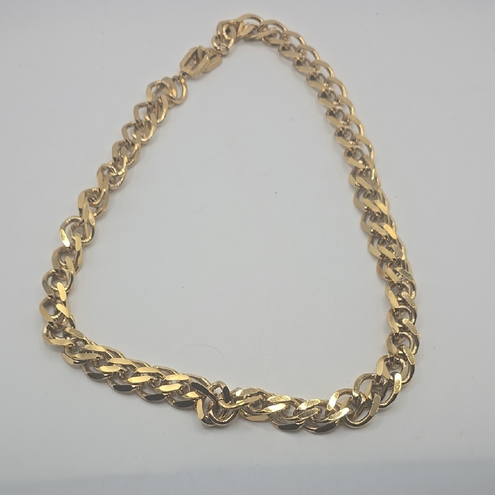 Givenchy Vintage Double Cubin Gold Chain Necklace 80's - Picture 3 of 5